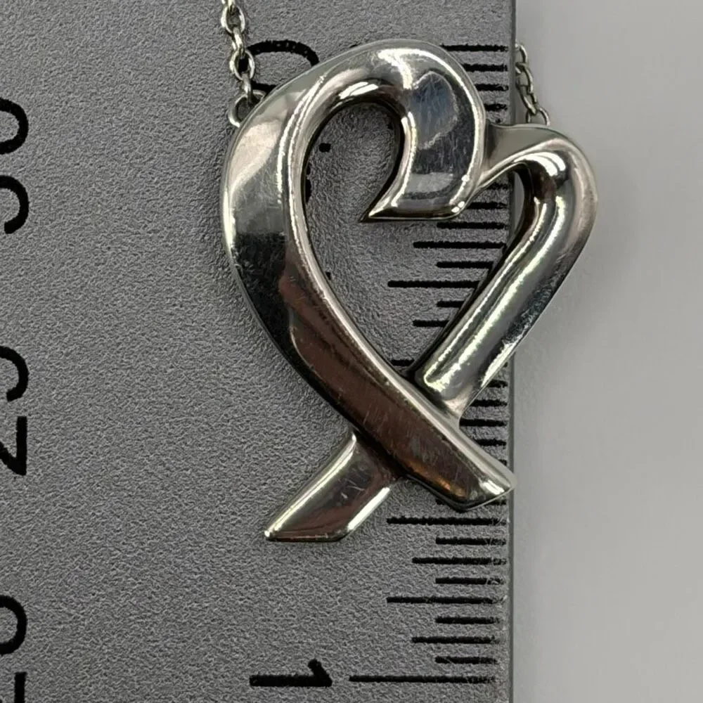 Tiffany & Co Paloma Picasso Medium Loving Heart Pendant Necklace - Silver - 19”